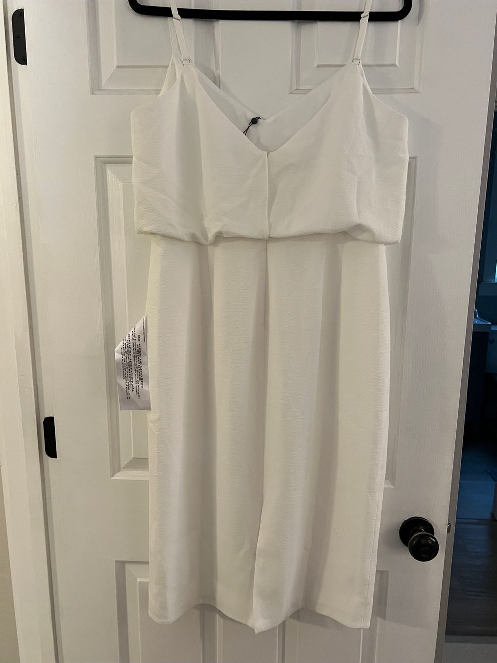 Dress the Population White Midi Sheath Dress with Spaghetti Straps - Picture 6 of 7